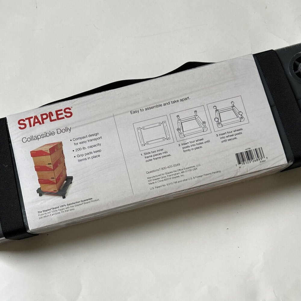 Staples Collapsible Dolly-200 Lb. Capacity-wheels-moving-home-college-store-NEW - Picture 2 of 2